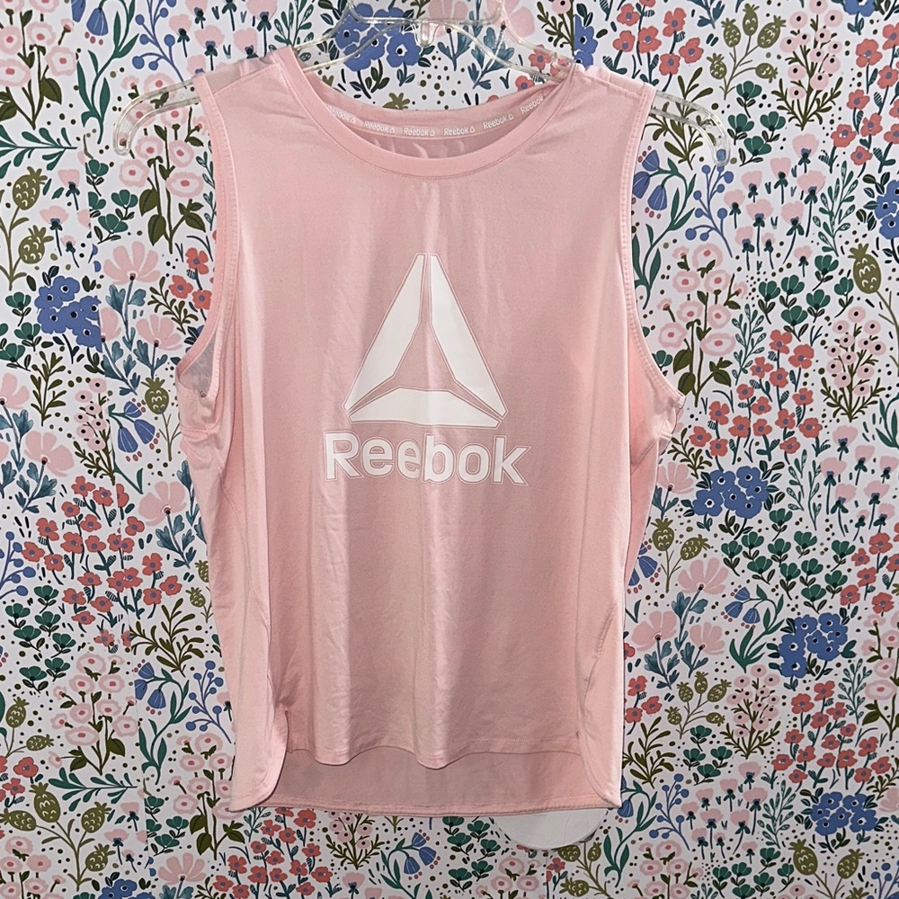 Reebok Light Pink Sleeveless Logo Tank Top
